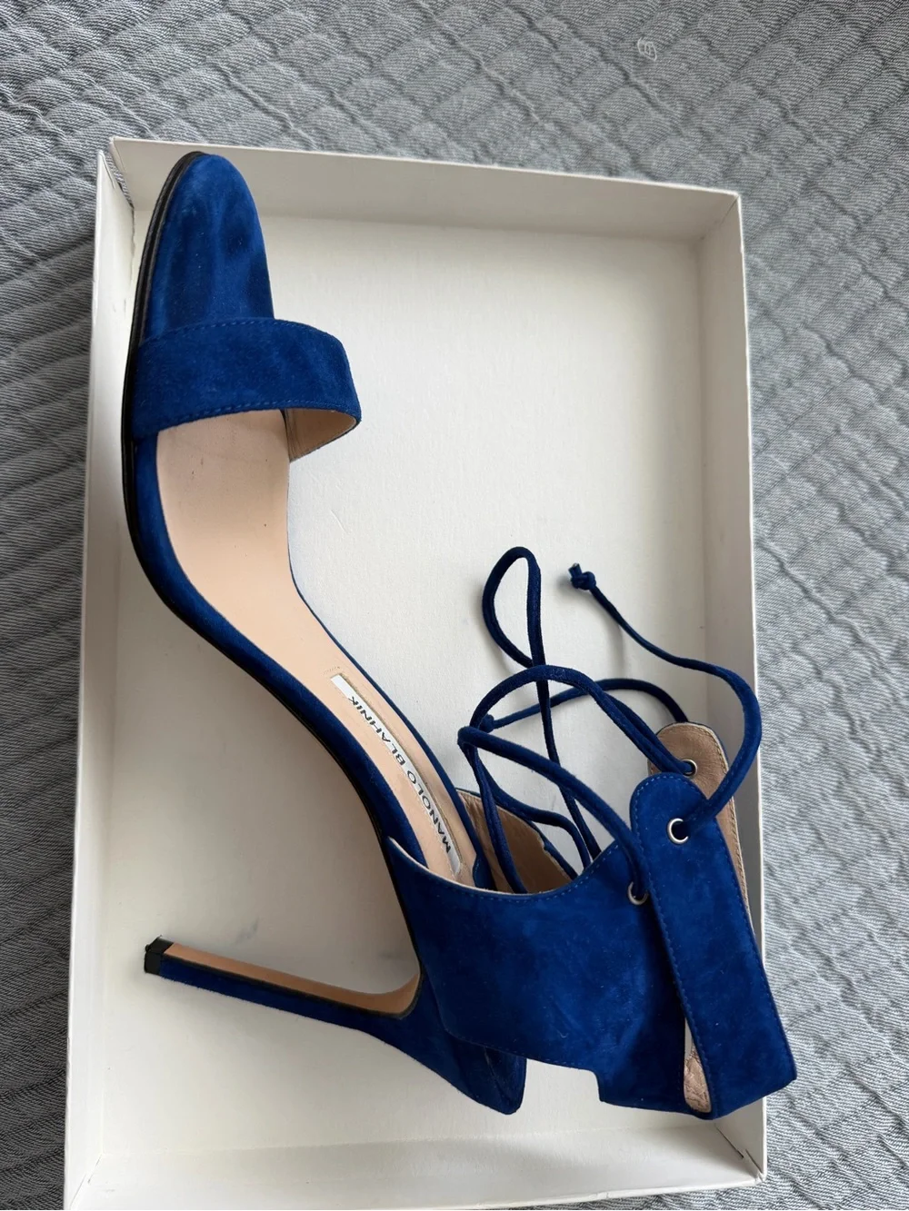 Manolo Blahnik Laramod Cobalt Blue Sz. 39.5 Originally $815